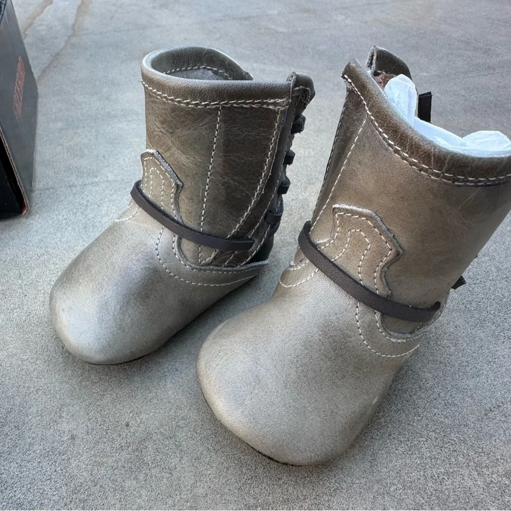 Freebird Baby Coal Booties Stone Size 0 (0-3 months) Just Like Mom's NEW